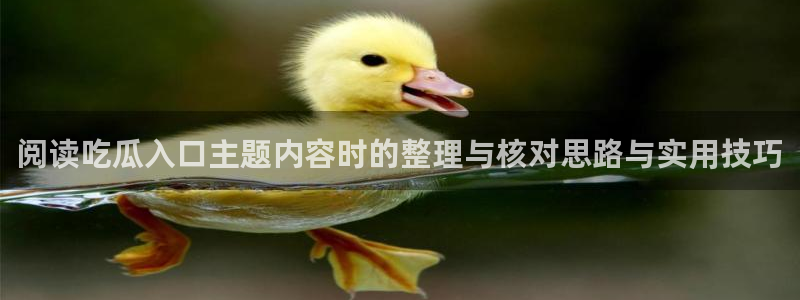 网络事件大全:阅读吃瓜入口主题内容时的整理与核对思路与实用技巧